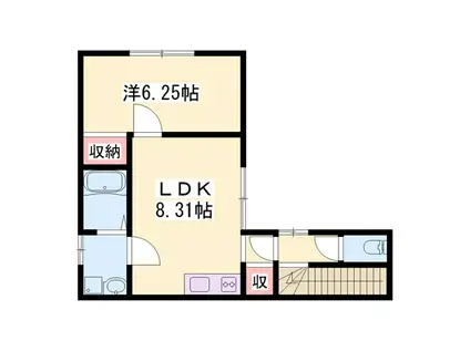 パレシェーヌデクール8(1LDK/1階)の間取り写真