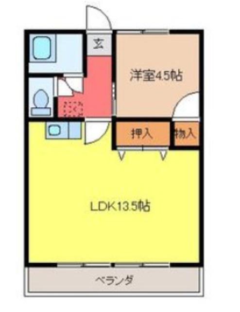 コーポ中村(1LDK/1階)の間取り写真