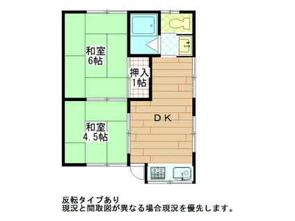 リビエール浅木(2DK/2階)の間取り写真