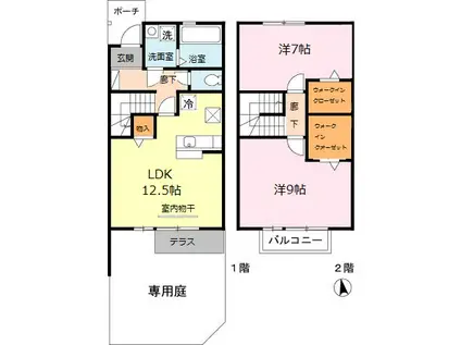 ラ・ヴィーダーIII(2LDK)の間取り写真