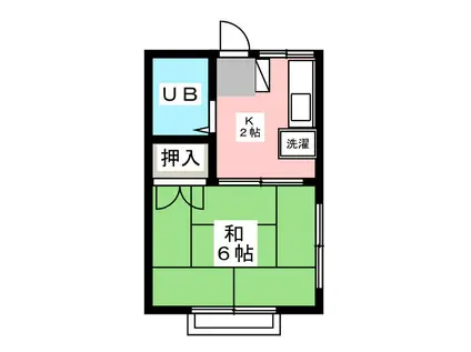 コーポ高橋(1K/2階)の間取り写真