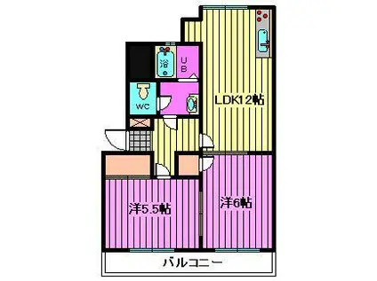 ONES東大成(2LDK/1階)の間取り写真