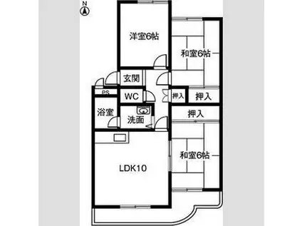 第4むらせ(3LDK/4階)の間取り写真