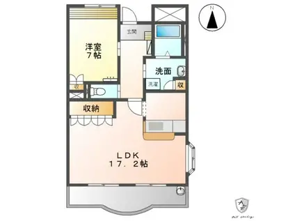 ハートフル音羽館(1LDK/1階)の間取り写真