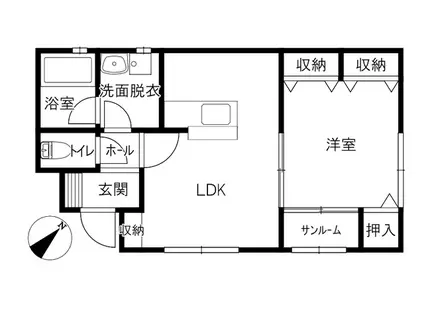 SUPREME(1LDK/1階)の間取り写真
