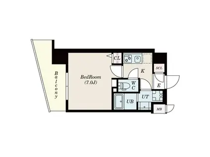 S-RESIDENCE浅間町(1K/4階)の間取り写真