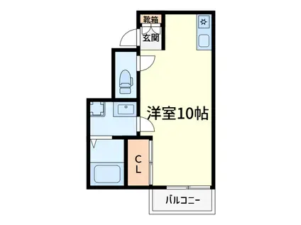 F´GRACE高槻(ワンルーム/1階)の間取り写真