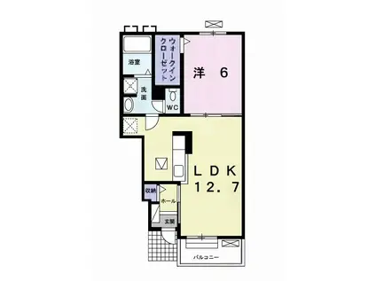 メゾン ド スリジェ I(1LDK/1階)の間取り写真