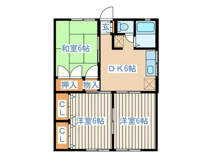 コーポ蜂屋(3DK/1階)の間取り写真