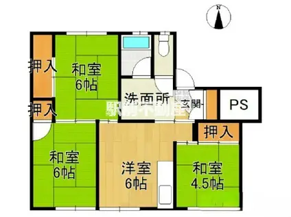 サンコーポラス柳川II(3DK/2階)の間取り写真