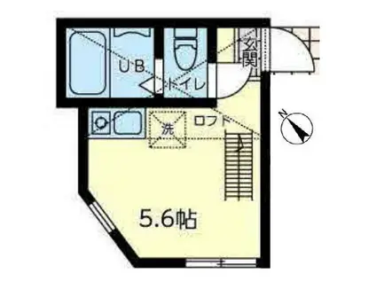 ユナイト追浜バリエール(ワンルーム/2階)の間取り写真