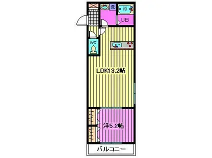 LUGEND大宮(1LDK/2階)の間取り写真