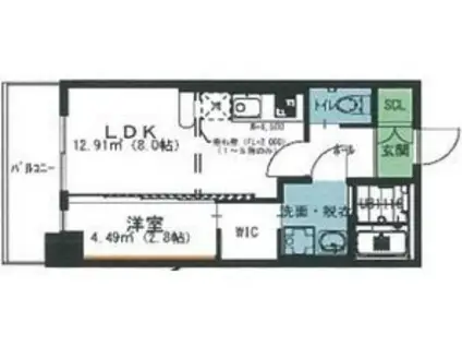 オリス丸の内(1LDK/5階)の間取り写真