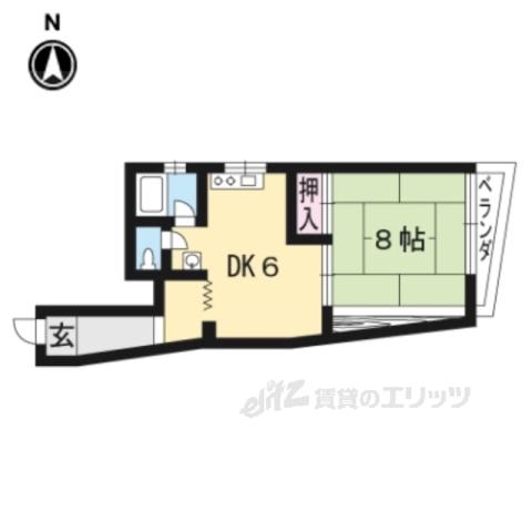 アサヒマンション(1DK/4階)の間取り写真