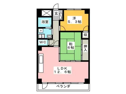 CASA本郷(2LDK/2階)の間取り写真