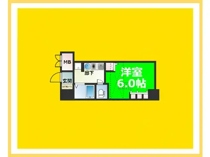 エステムコート難波ミューステージ(1K/8階)の間取り写真