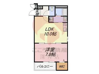 グランメゾンゆずり葉II番館(1LDK/1階)の間取り写真