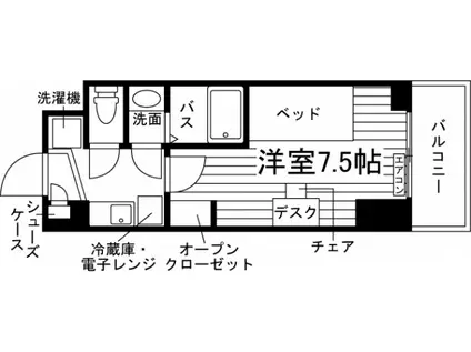 UNILIFE神戸ポートアイランド学生マンション(ワンルーム/5階)の間取り写真