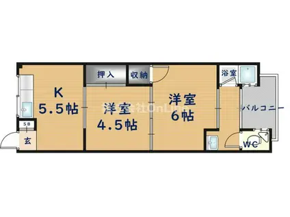 藤田マンション(2K/1階)の間取り写真