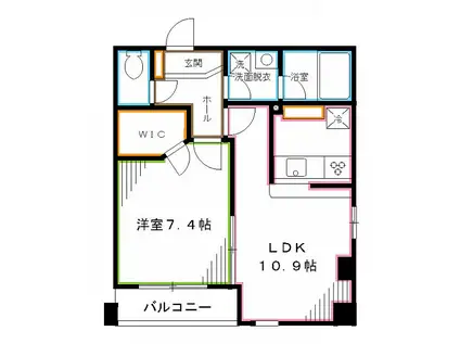 クレール中野(1LDK/6階)の間取り写真