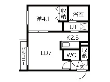 TELA BIANCA月寒中央(1LDK/2階)の間取り写真