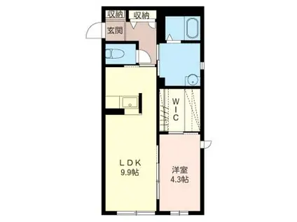 シャーメゾン B棟(1LDK/2階)の間取り写真