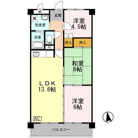 アン・ジュール(3LDK/1階)の間取り写真
