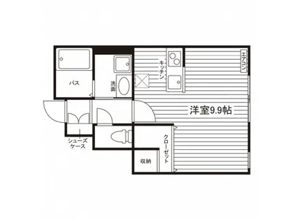 ベリオール(ワンルーム/1階)の間取り写真