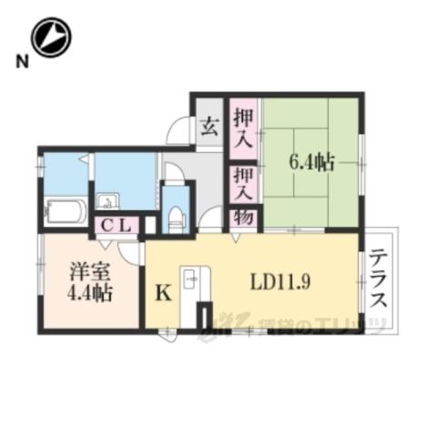 アイランド22壱番館(2LDK/2階)の間取り写真
