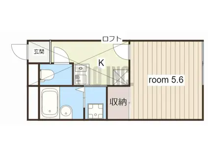 アベニュー高町(1K/1階)の間取り写真