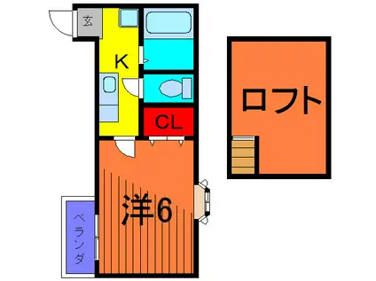 ブリリアントハイム(1K/1階)の間取り写真