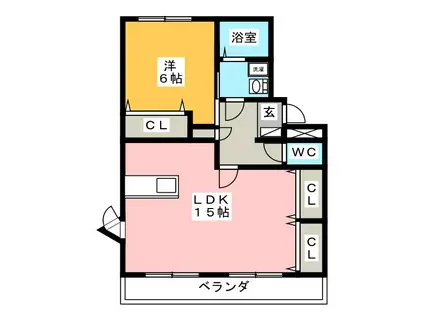 PRONITY L(1LDK/1階)の間取り写真