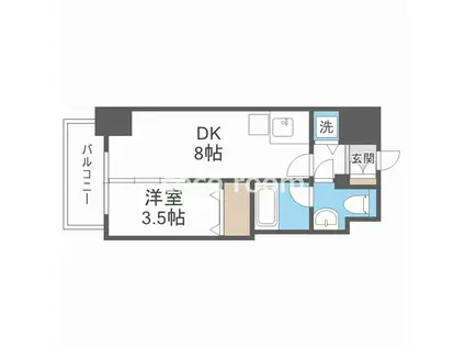 イグレック南本町(1DK/14階)の間取り写真