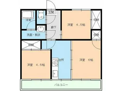 寿コーポ(3K/1階)の間取り写真