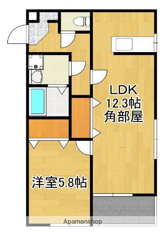 リバーサイド向町(1LDK/2階)の間取り写真