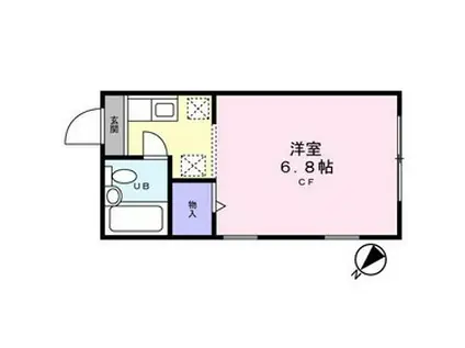 シャトー生田(ワンルーム/2階)の間取り写真