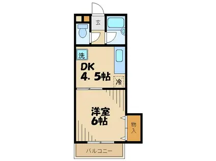 HIRO聖蹟(1K/2階)の間取り写真