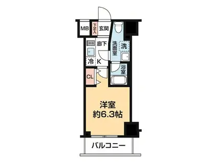 ガレリアレジデンス石川町(1K/4階)の間取り写真