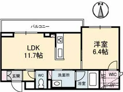 グランデ・アルベロ(1LDK/2階)の間取り写真