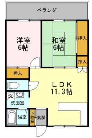 ハイツレーベン(2LDK/2階)の間取り写真
