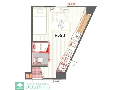 窪田ビル(ワンルーム/3階)の間取り写真