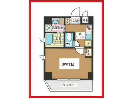 フィアル ド シャローム(1K/5階)の間取り写真