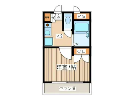 レユシール(1K/2階)の間取り写真