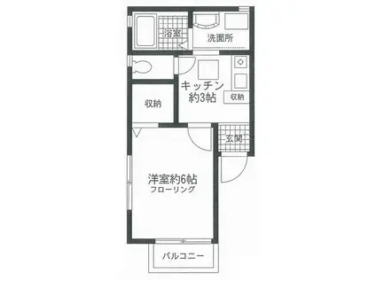 パークサイドダイスA(1K/1階)の間取り写真