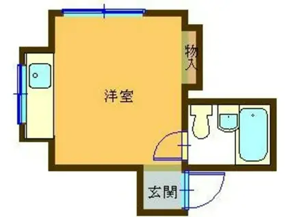 尾崎ハウス(ワンルーム/2階)の間取り写真