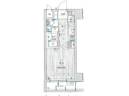 プレール・ドゥーク北新宿IV(1K/2階)の間取り写真
