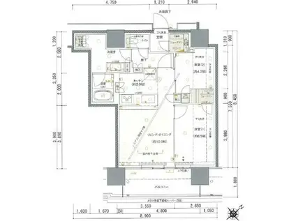 NAGOYA THE TOWER(2LDK/17階)の間取り写真