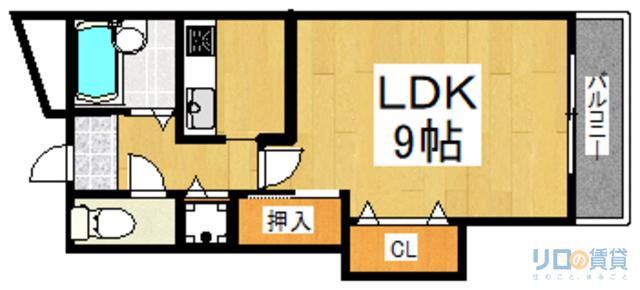 三和建設中山寺ビル(1K/3階)の間取り写真