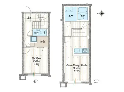QUADOR NOIE 池下(1LDK/4階)の間取り写真