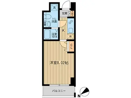 HF葛西レジデンス(1K/3階)の間取り写真